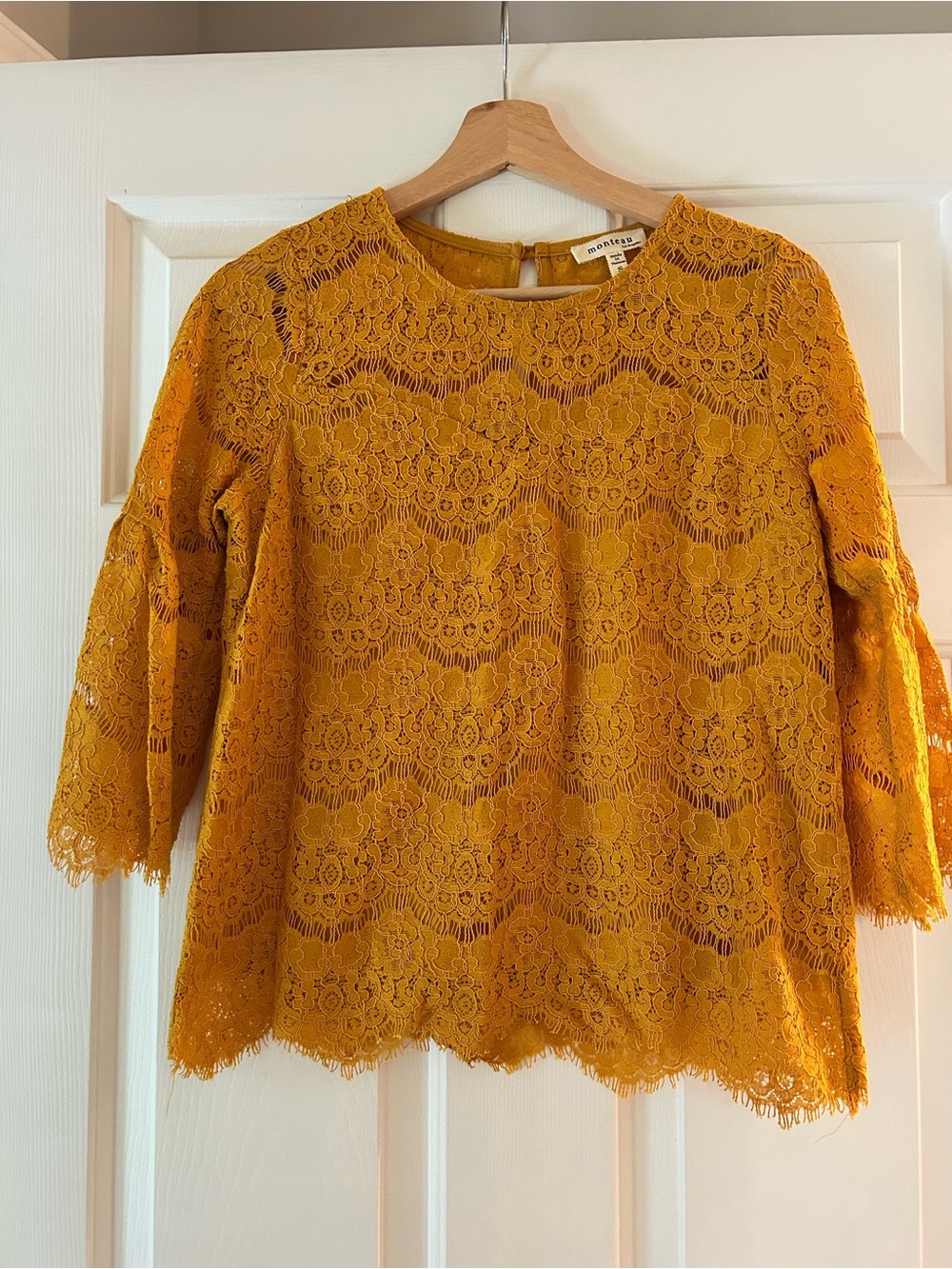 Monteau Mustard Lace Blouse